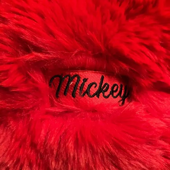 Red Mickey Mouse (Official F21 x Disney) Fur Crop Jacket - Picture 3 of 5